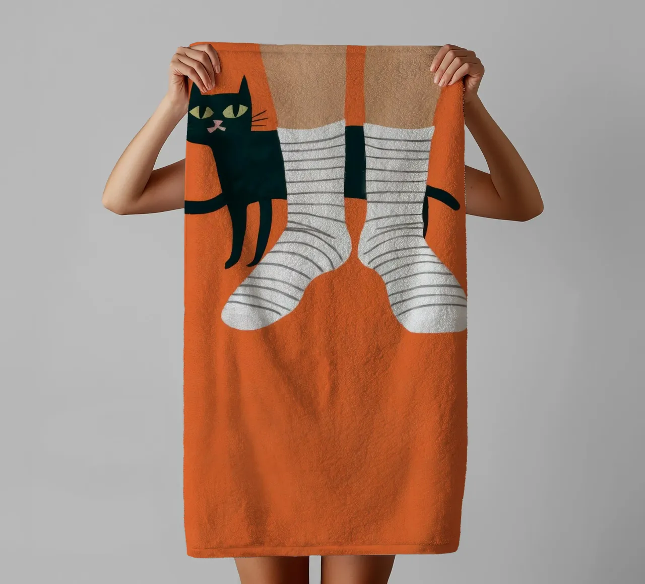 Buffonate di calzini felini asciugamano da bagno da Lune Dreams