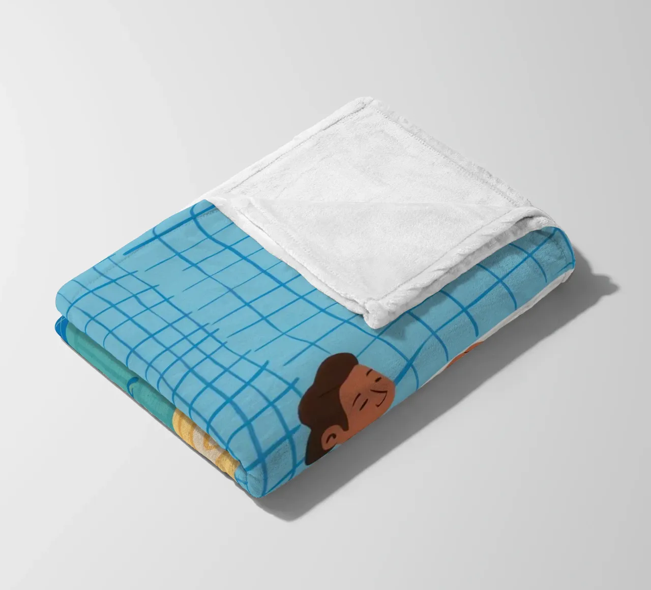 Cat in the Bath fleece blanket by Lune Dreams