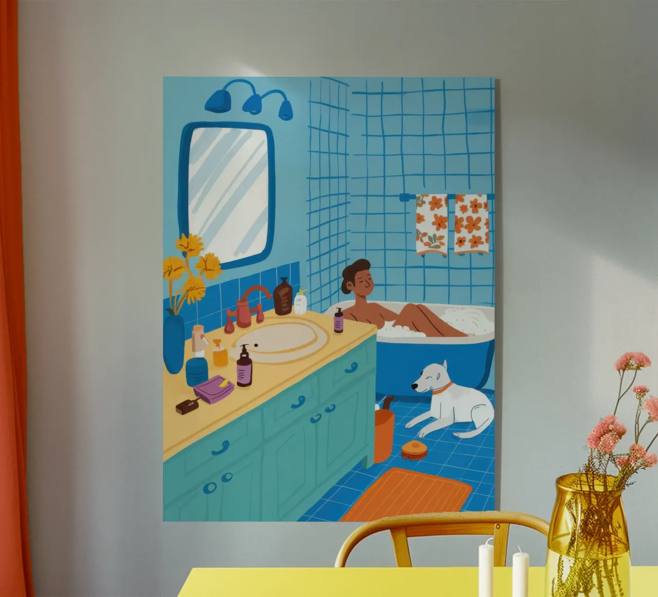 Cat in the Bath acrylic glass by Lune Dreams