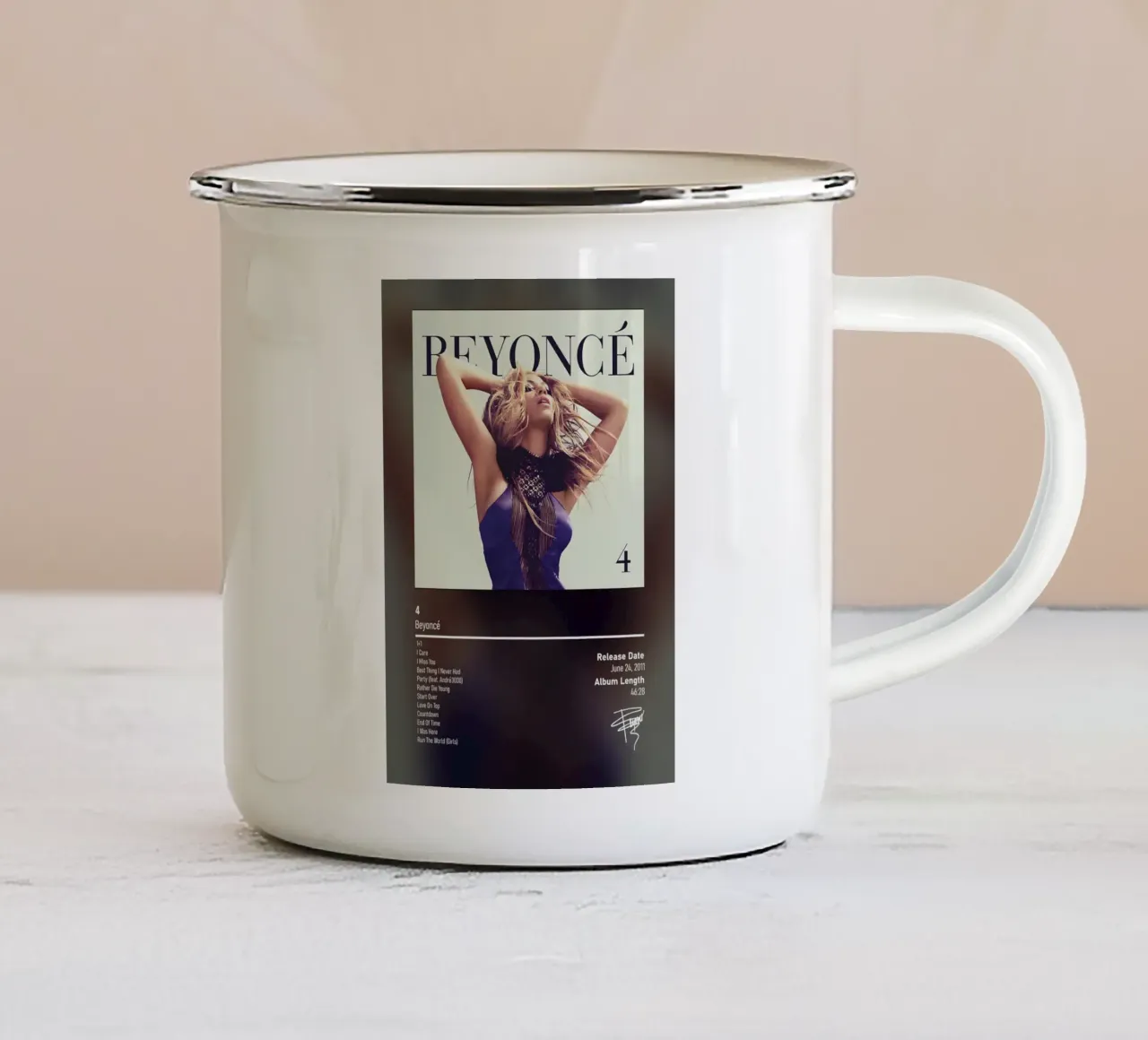 4 (2011) by Beyoncé tazza in smalto da DGUnder