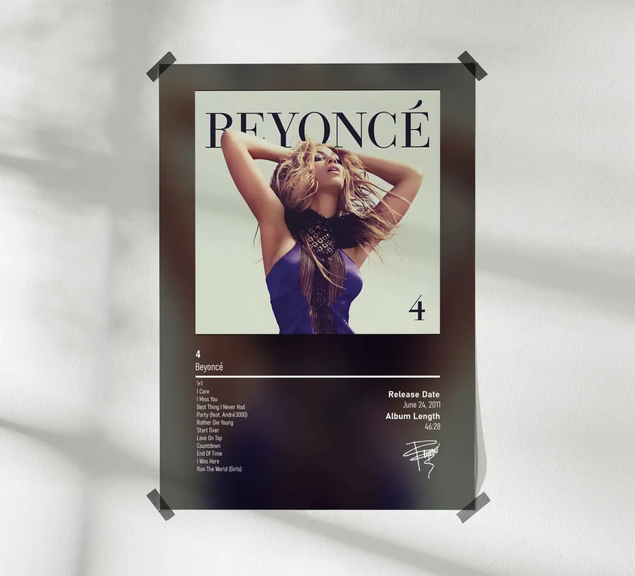 4 (2011) by Beyoncé poster da DGUnder