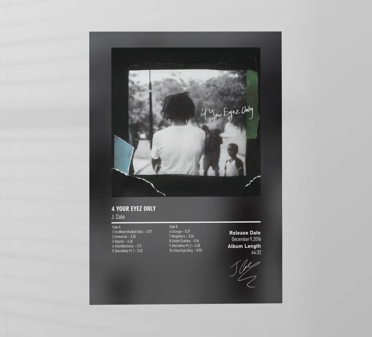 4 Your Eyez Only by J. Cole pellicola backlit da DGUnder