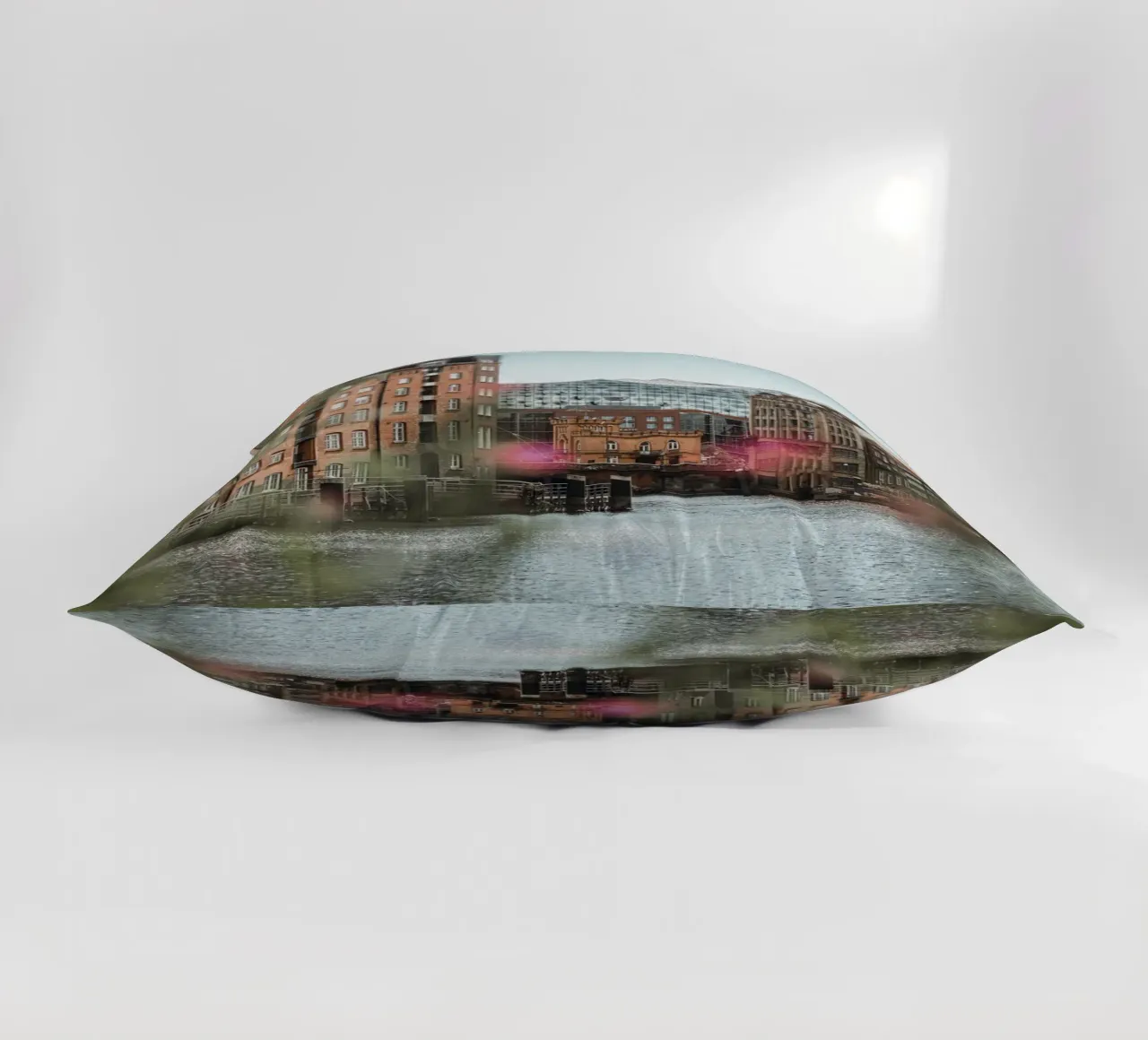 Hamburg - View of the Elbphilharmonie from Speicherstadt decorative cushion by Bold and Retro