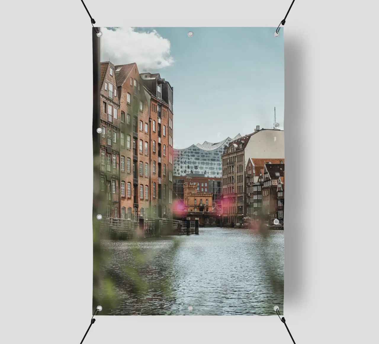Hamburg - View of the Elbphilharmonie from Speicherstadt pvc cover by Bold and Retro