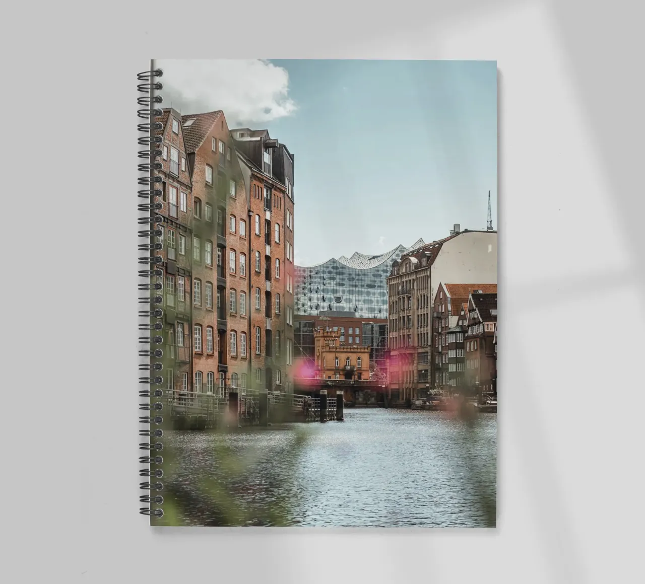 Hamburg - View of the Elbphilharmonie from Speicherstadt spiral notebook by Bold and Retro