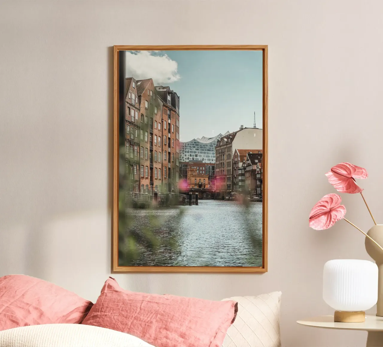 Hamburg - View of the Elbphilharmonie from Speicherstadt alu-dibond by Bold and Retro