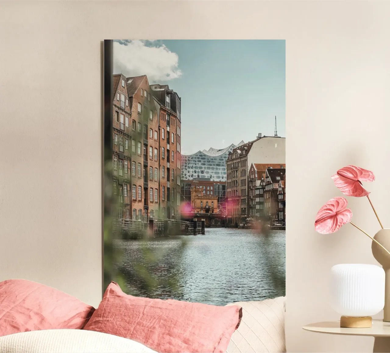 Hamburg - View of the Elbphilharmonie from Speicherstadt alu-dibond by Bold and Retro