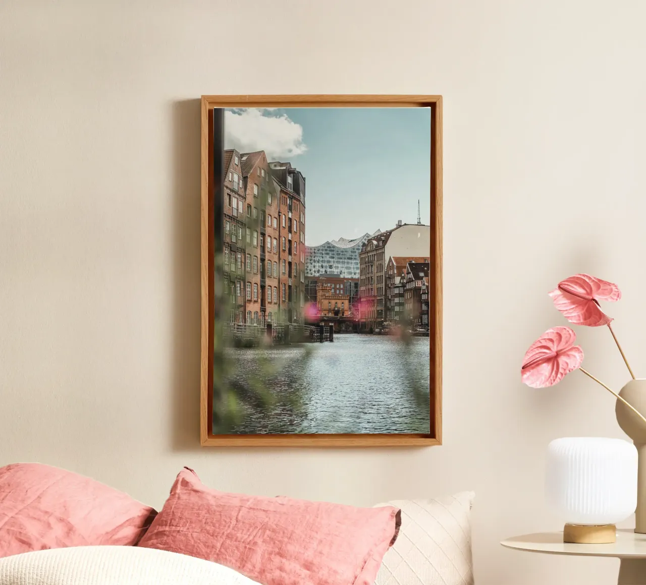 Hamburg - View of the Elbphilharmonie from Speicherstadt canvas by Bold and Retro
