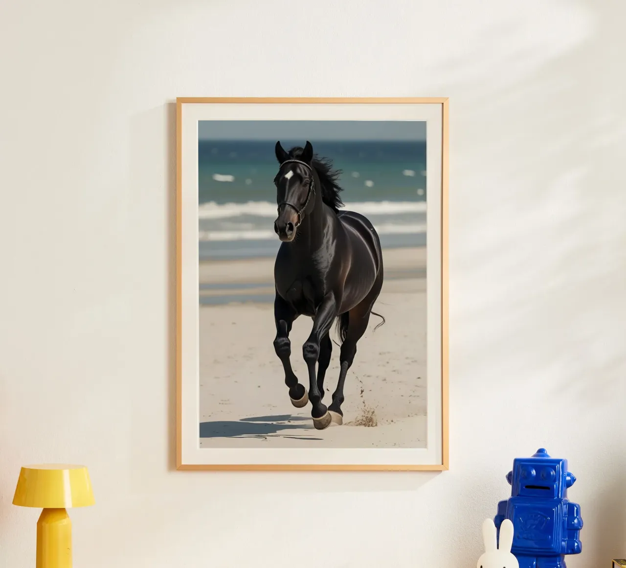 Pferd am Strand carta hahnemühle da Poster Dreams