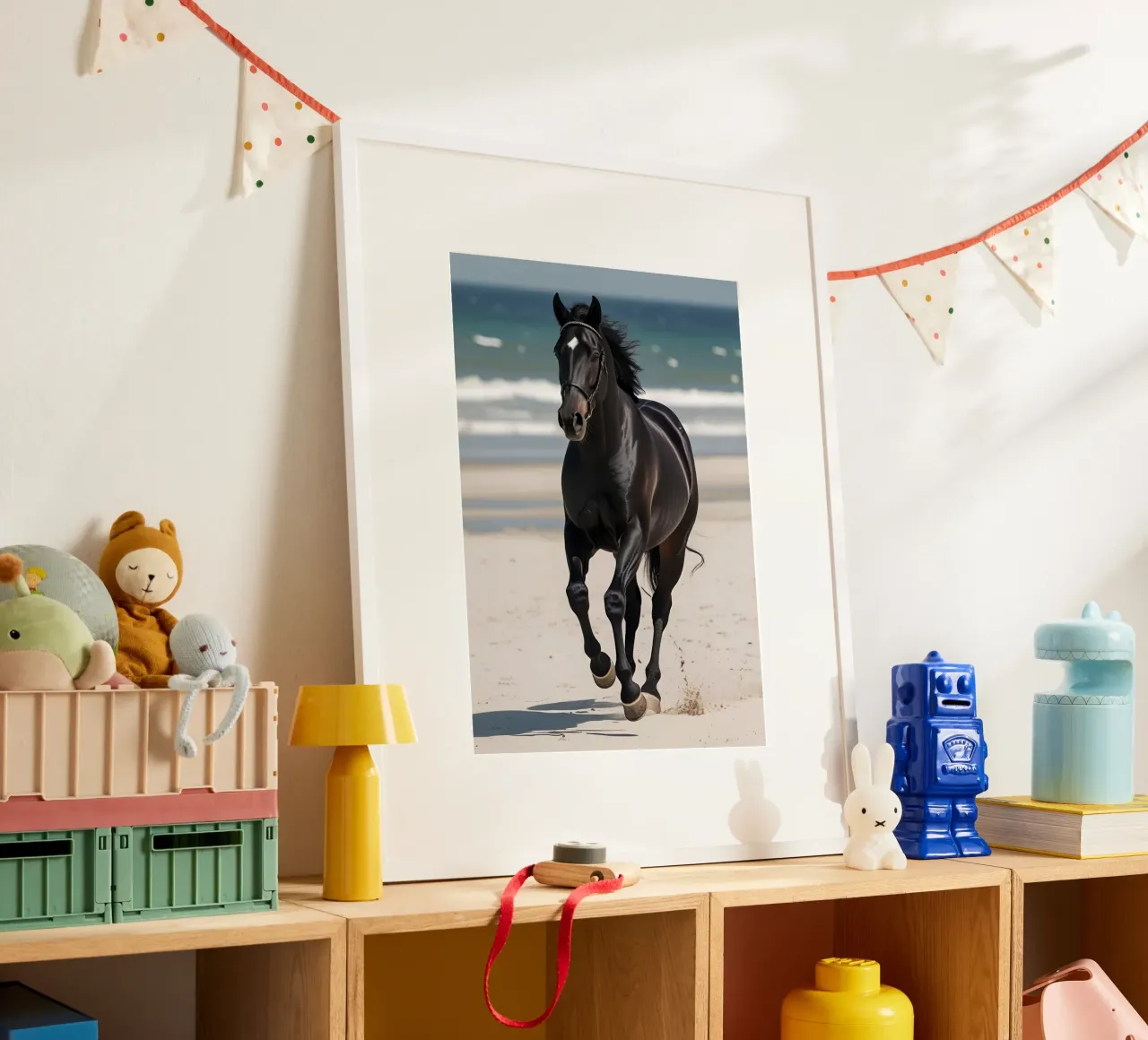 Pferd am Strand carta hahnemühle da Poster Dreams