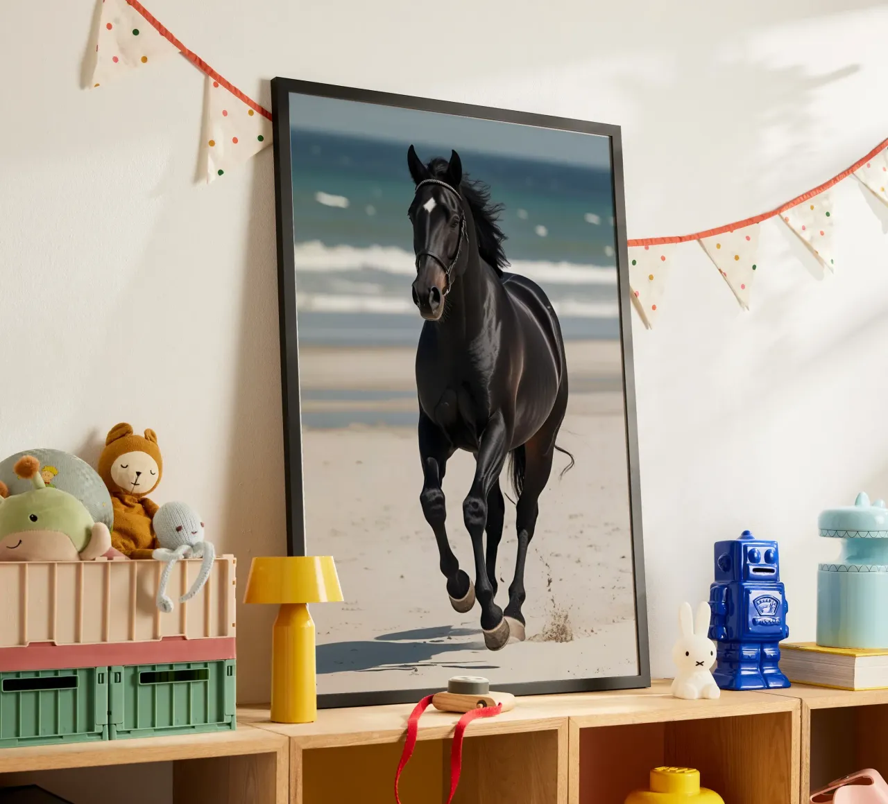 Pferd am Strand carta hahnemühle da Poster Dreams