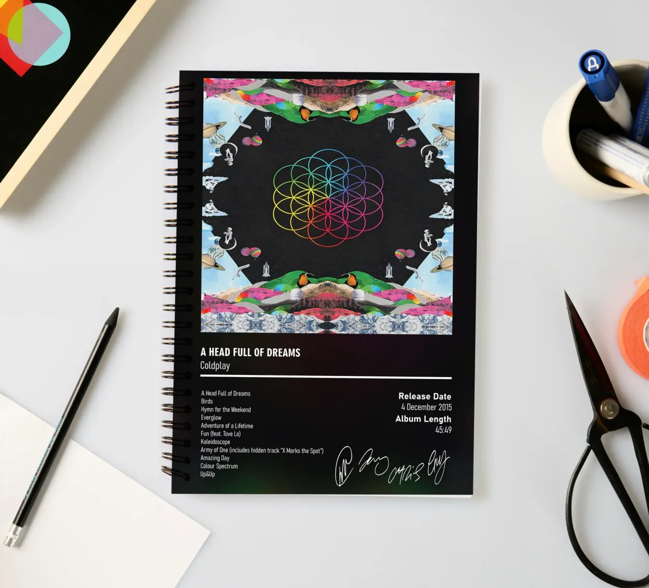 A Head Full of Dreams By Coldplay spiral notebook by DGUnder
