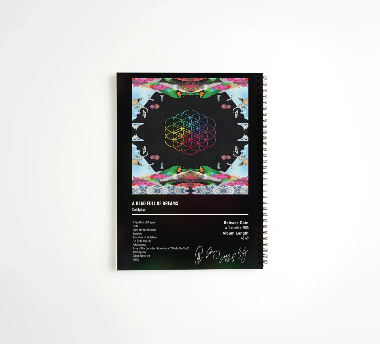 A Head Full of Dreams By Coldplay spiral notebook by DGUnder