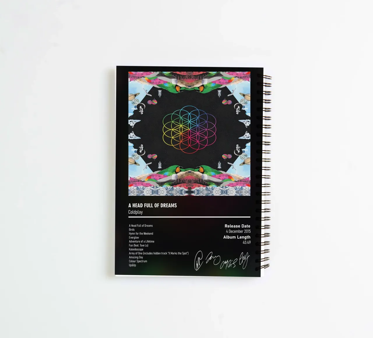 A Head Full of Dreams By Coldplay spiral notebook by DGUnder