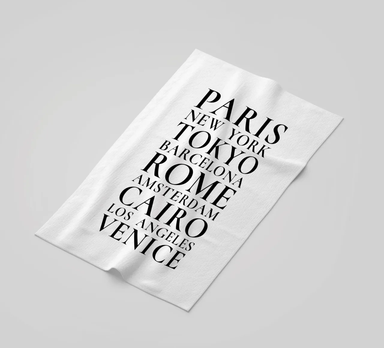Metropolises - Cities of the world beach towel by Typo Designs