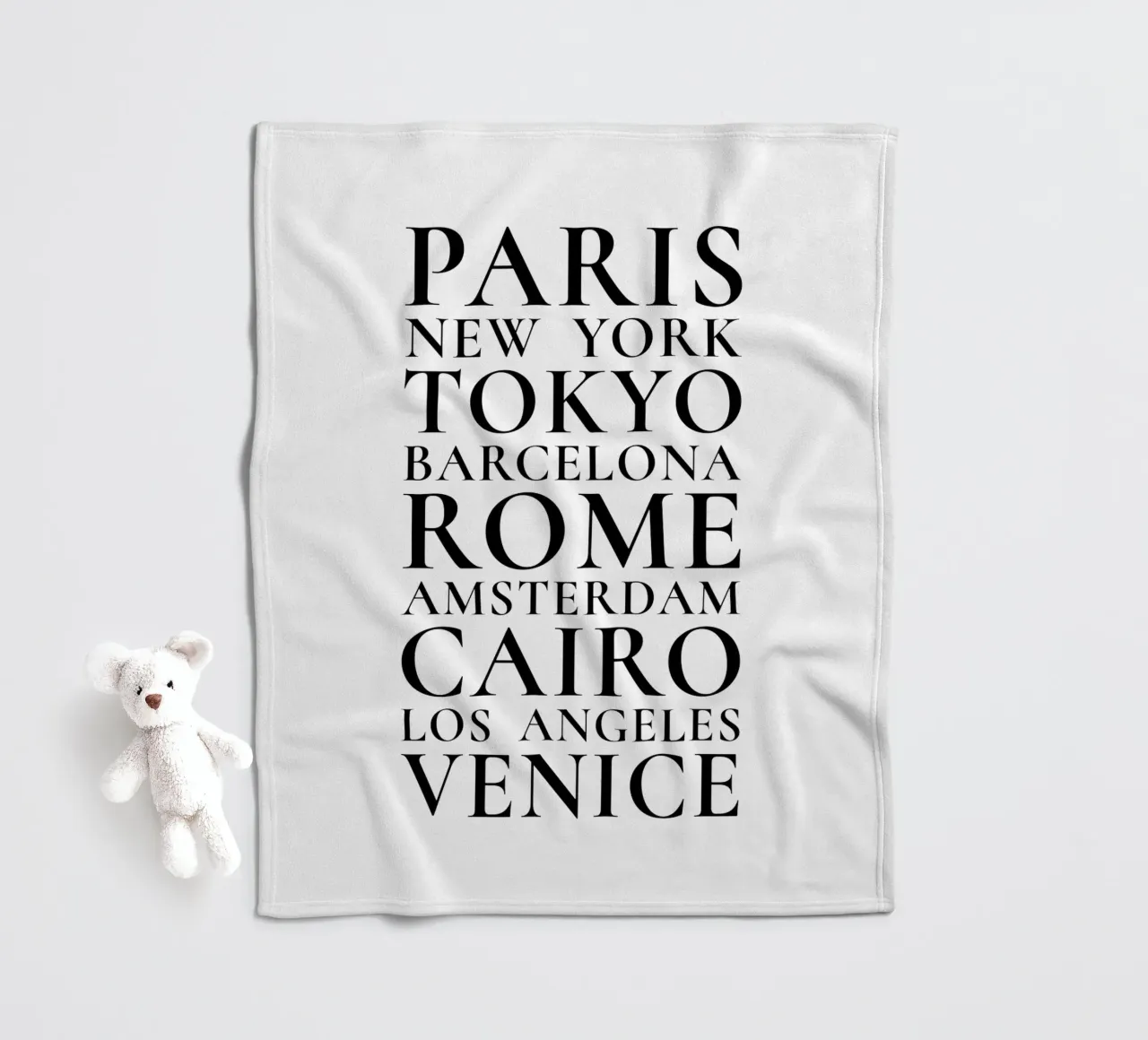 Metropolises - Cities of the world fleece blanket by Typo Designs