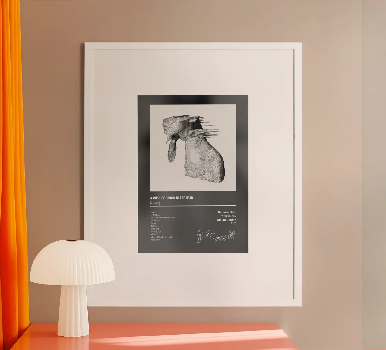 A Rush of Blood to the Head By Coldplay poster con telaio in plastica da DGUnder