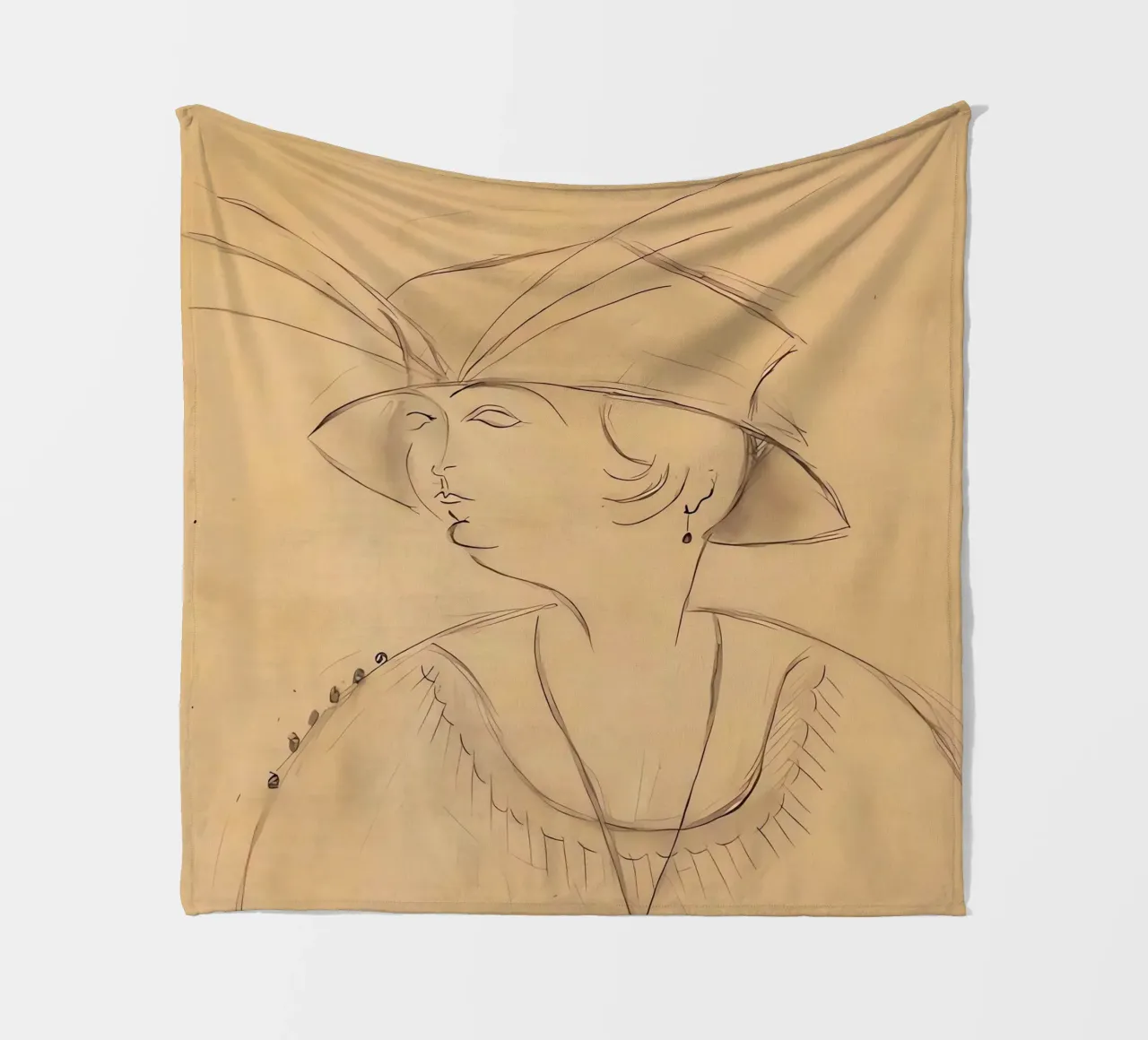 Signora con cappello coperta in pile da Narciso
