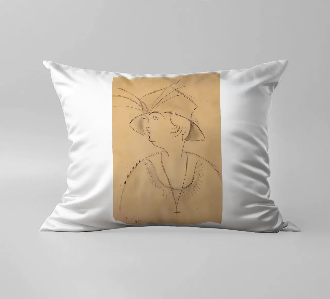 Signora con cappello cuscino da Narciso