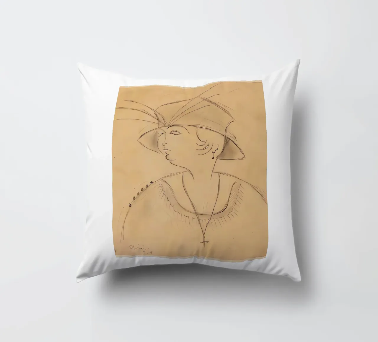 Signora con cappello cuscino da Narciso