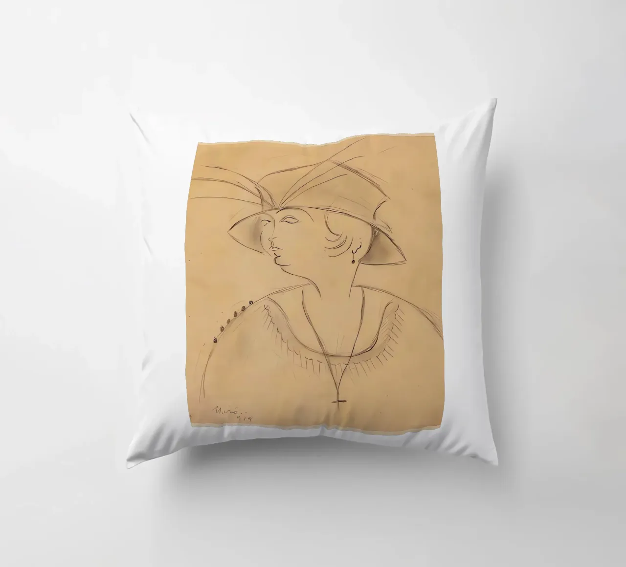Signora con cappello cuscino da Narciso