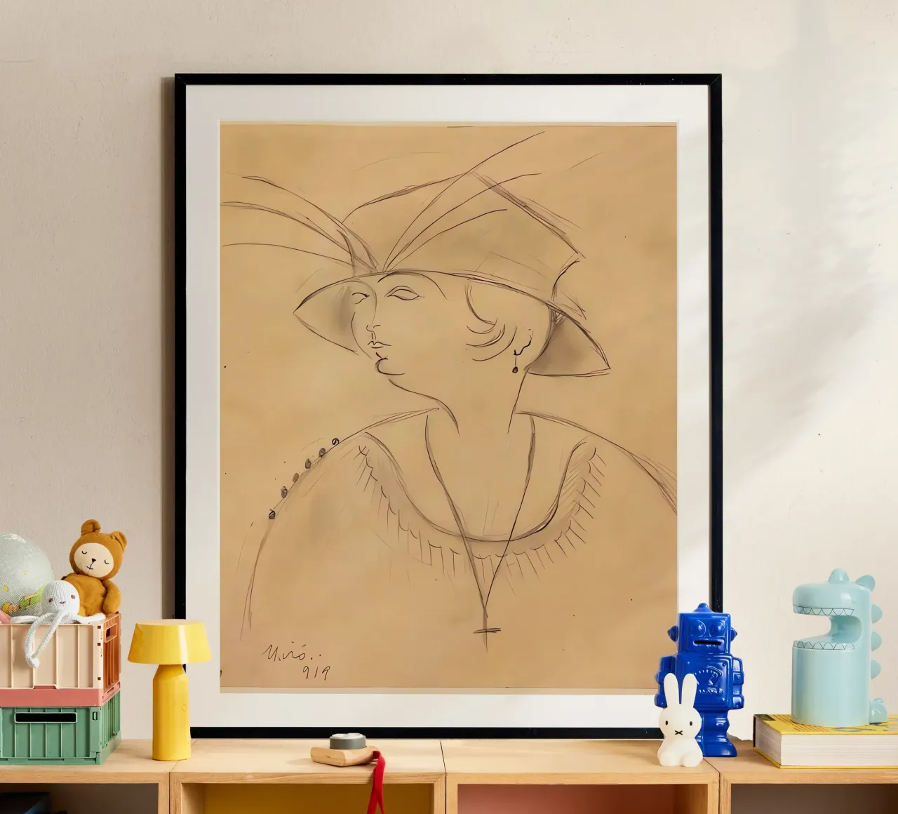 Signora con cappello carta hahnemühle da Narciso