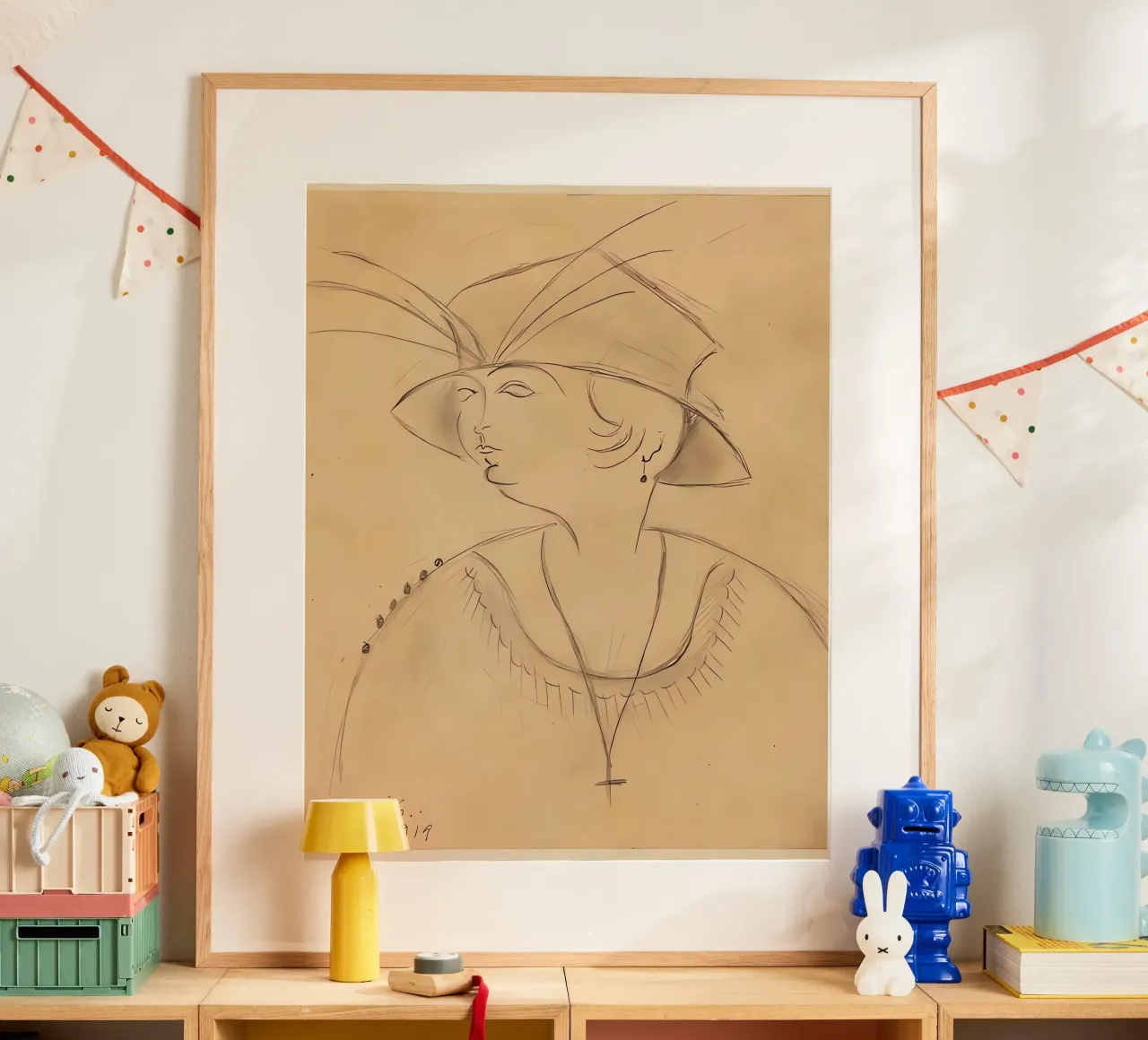 Signora con cappello carta hahnemühle da Narciso