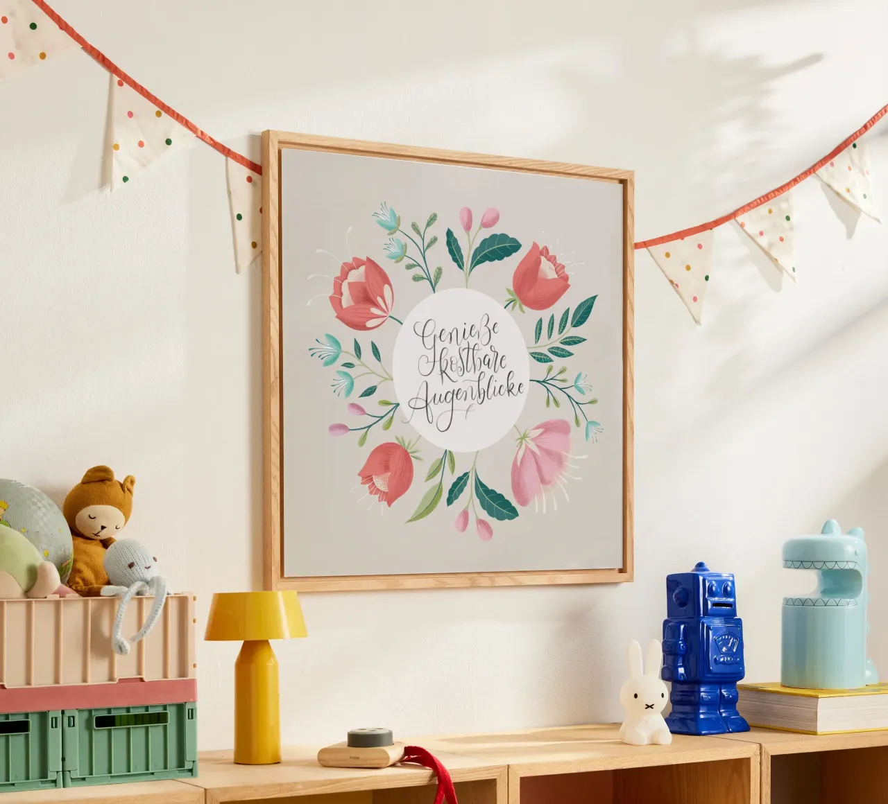 Genieße kostbare Augenblicke. Zauberhafte Blumen. Zitat. metacrilato de CalliLetters