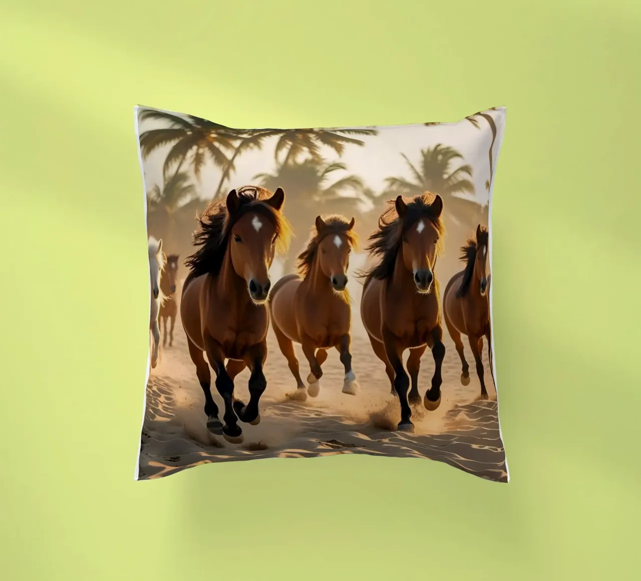 Pferde am Strand cuscino da Poster Dreams