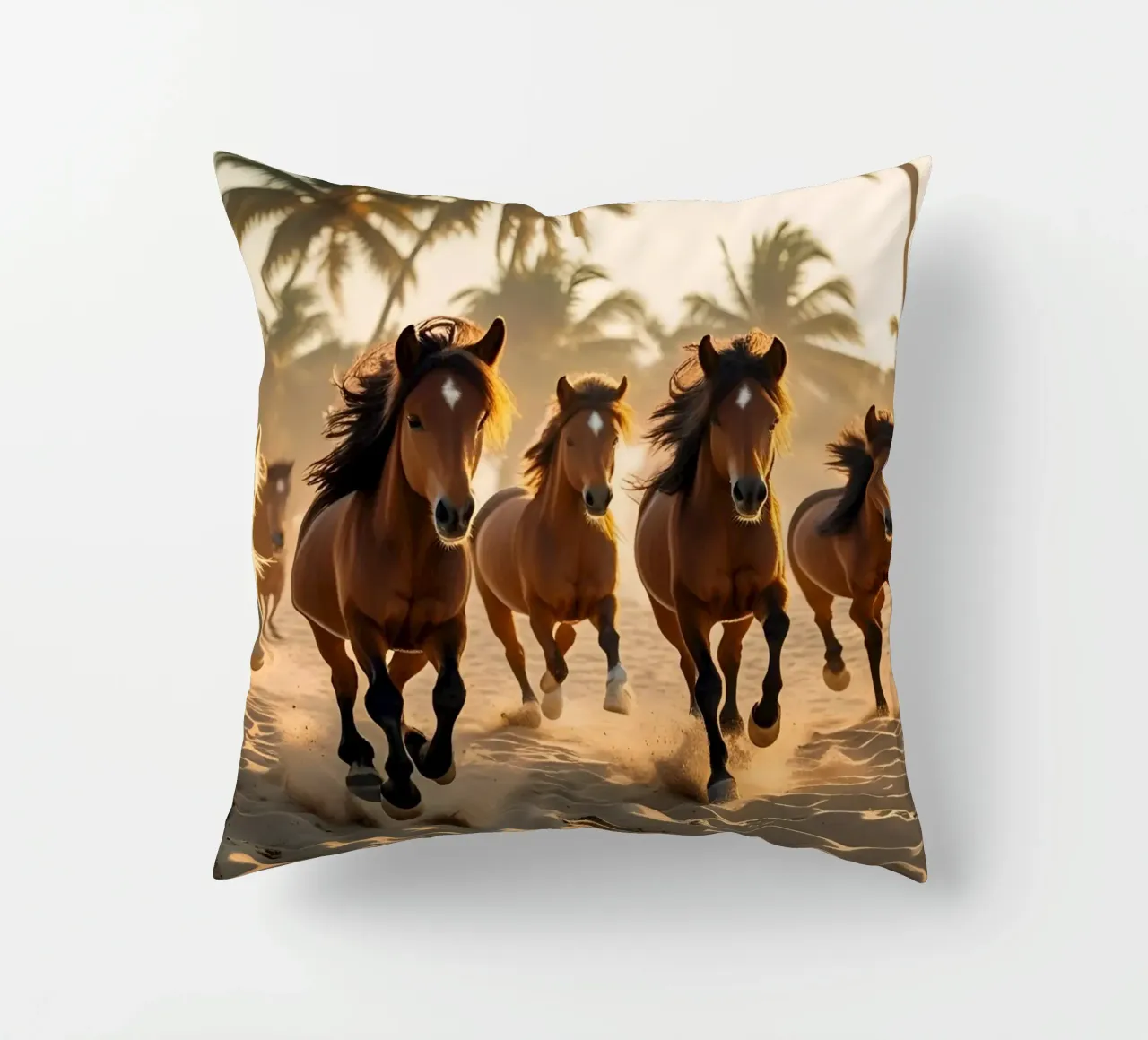 Pferde am Strand cuscino da Poster Dreams