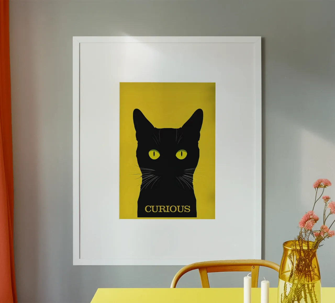 Curious Black Cat hahnemühle by Arjun