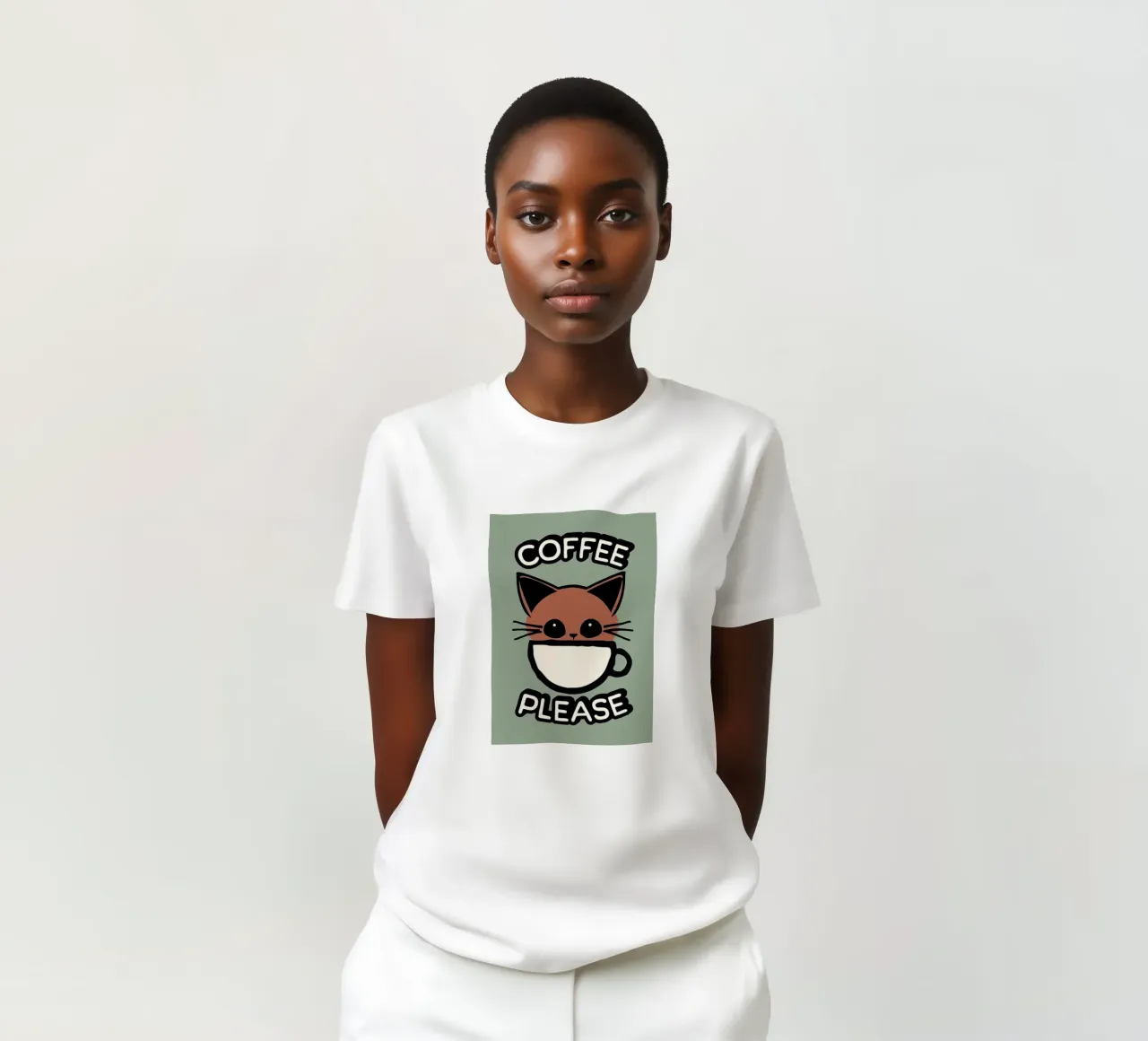 Caffè gatto carino t-shirt da Arjun