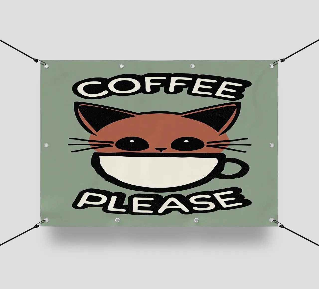 Caffè gatto carino telo in pvc da Arjun