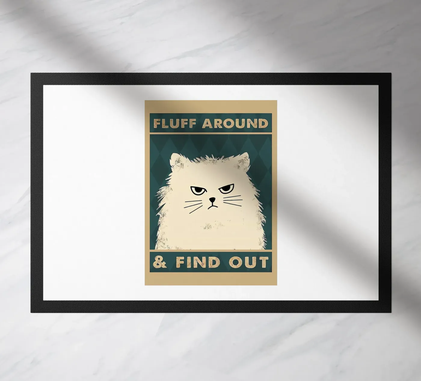 Fluffy Cat doormat by Arjun