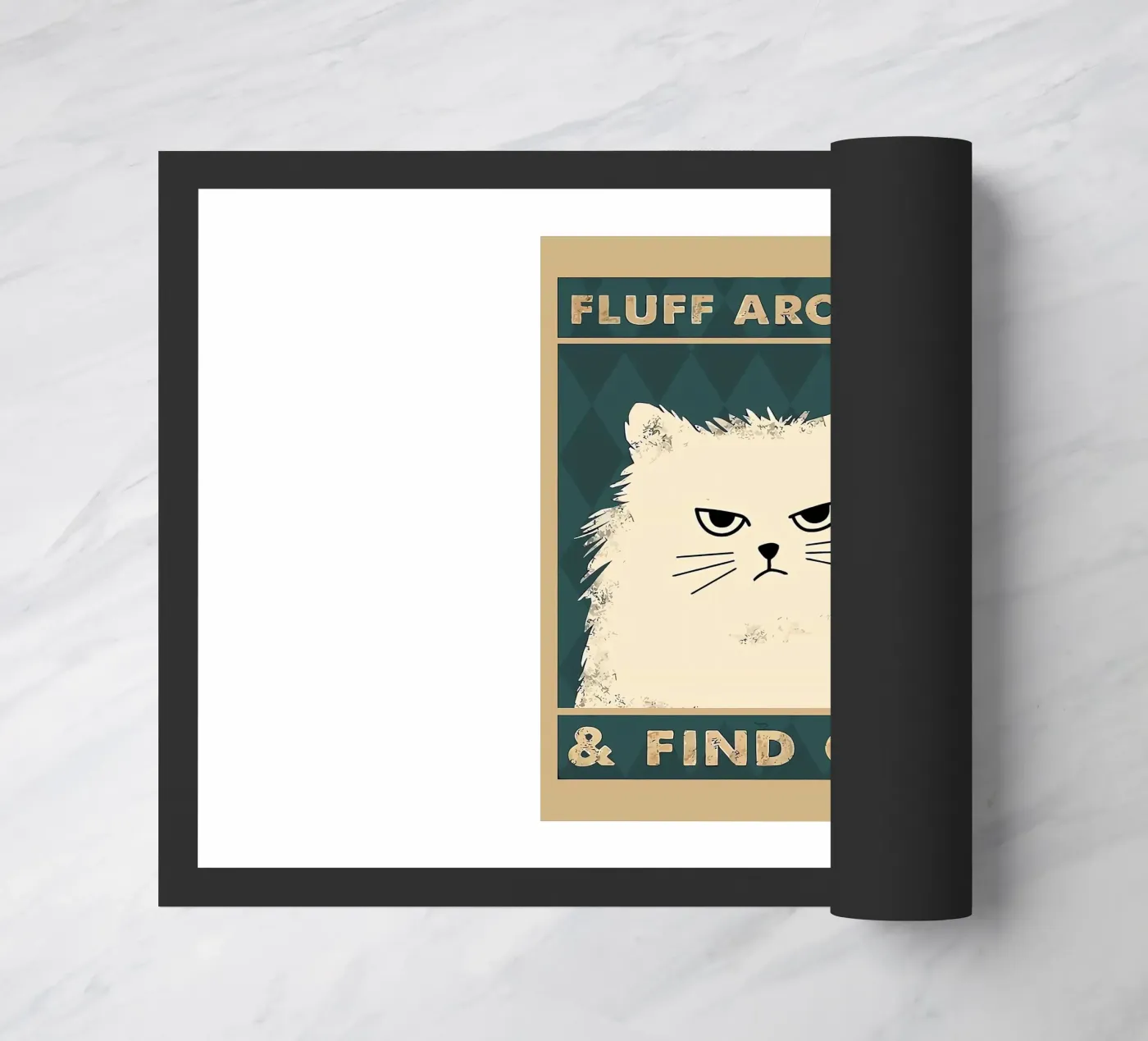 Fluffy Cat doormat by Arjun