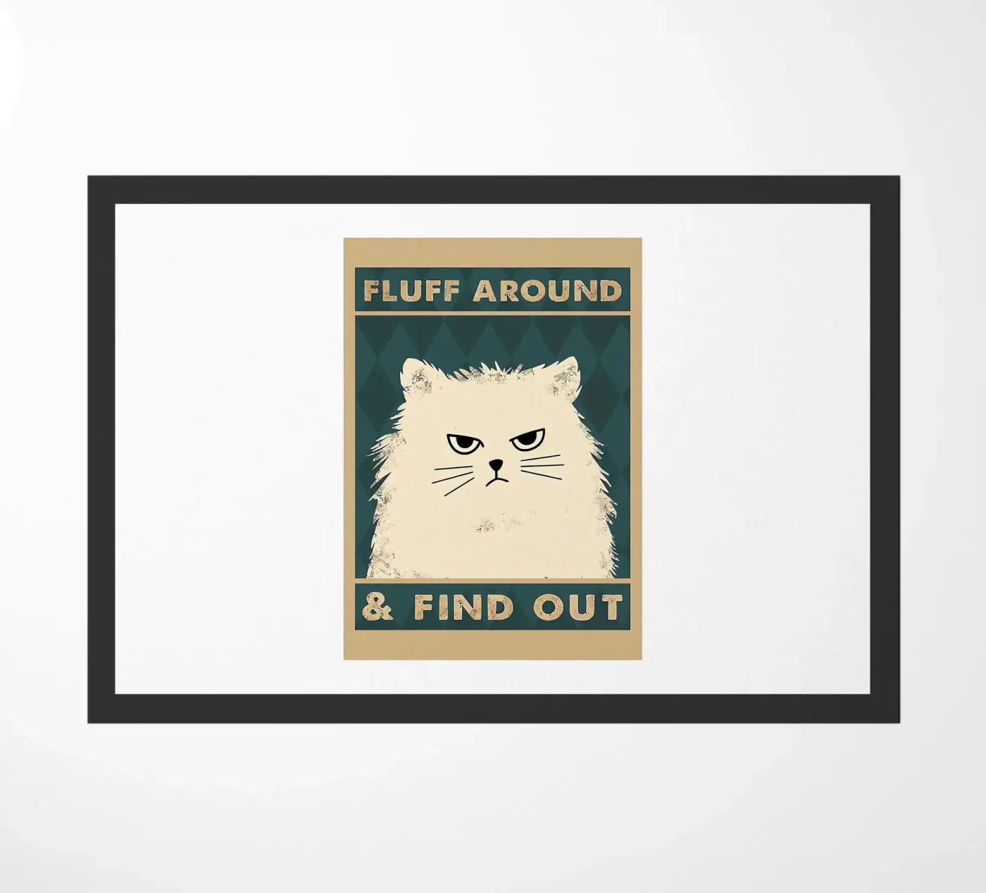 Fluffy Cat doormat by Arjun