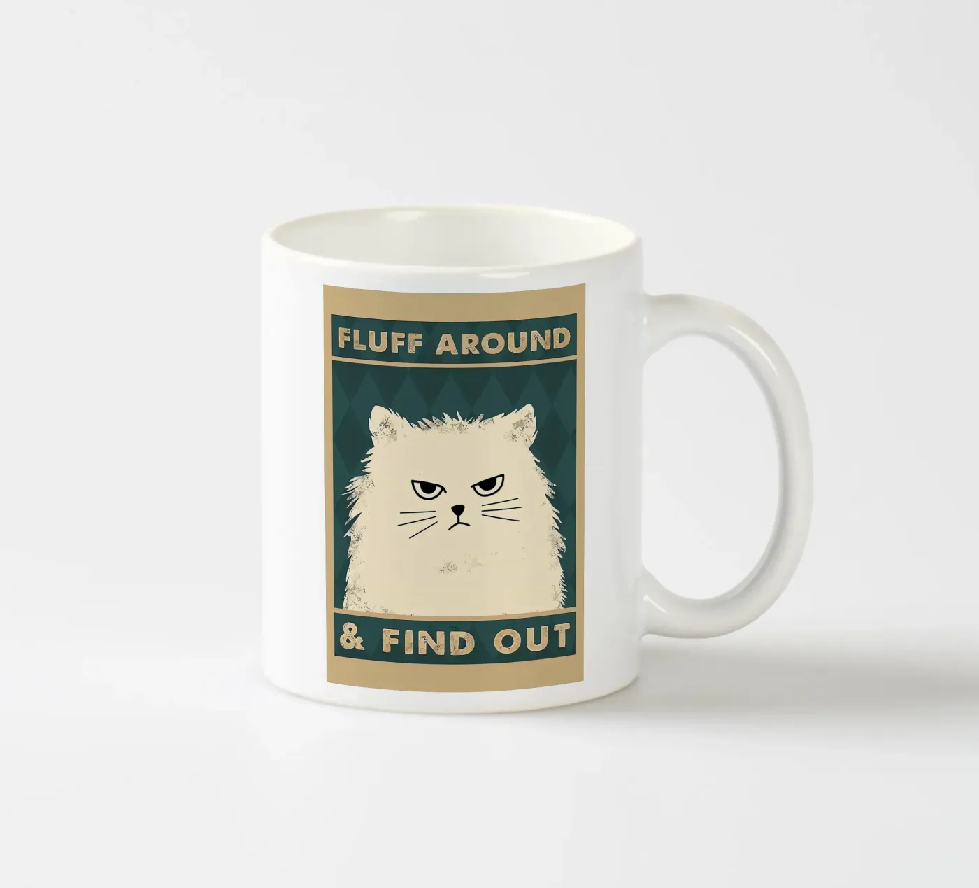 Fluffy Cat ceramic mug by Arjun