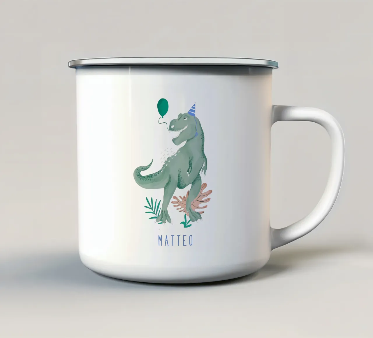 Tyrannosaurus enamel mug by Kartenliebe
