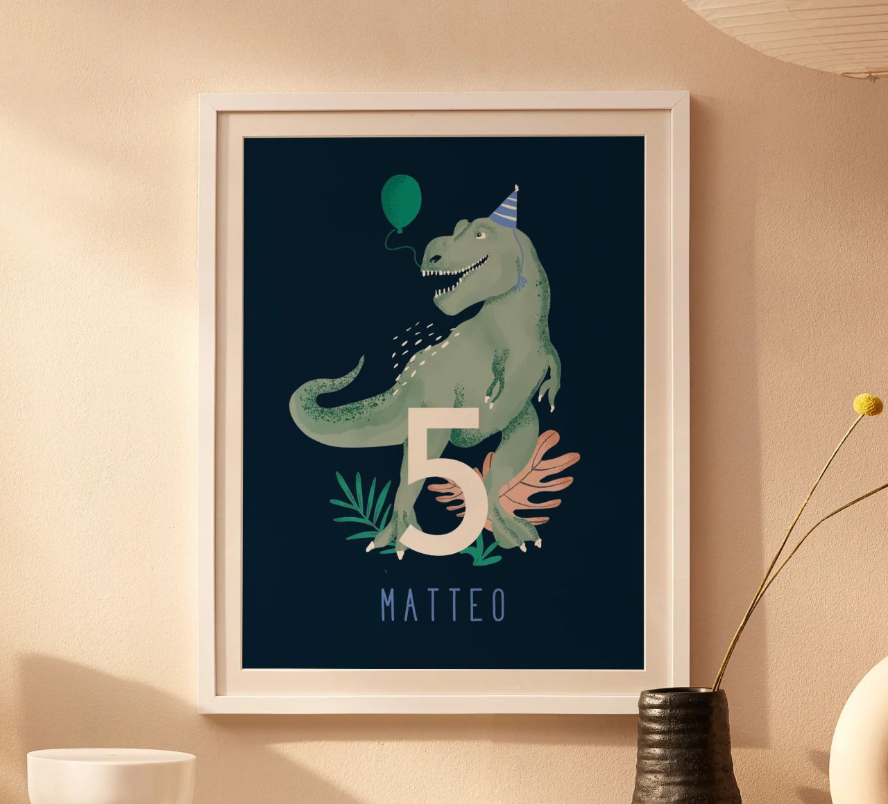 Tyrannosaurus poster avec cadre en plastique de Kartenliebe