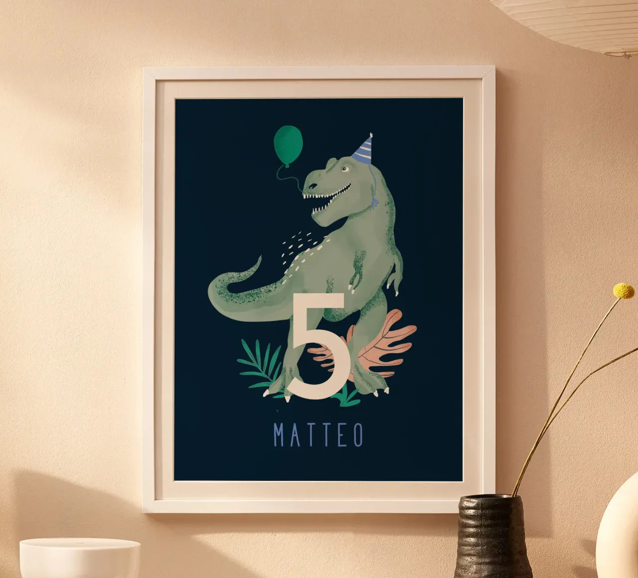 Tyrannosaurus poster with plastic frame by Kartenliebe