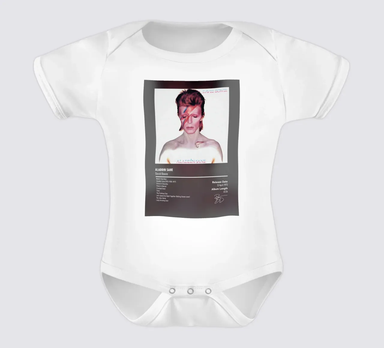 Aladdin Sane By David Bowie body neonato maniche corte da DGUnder