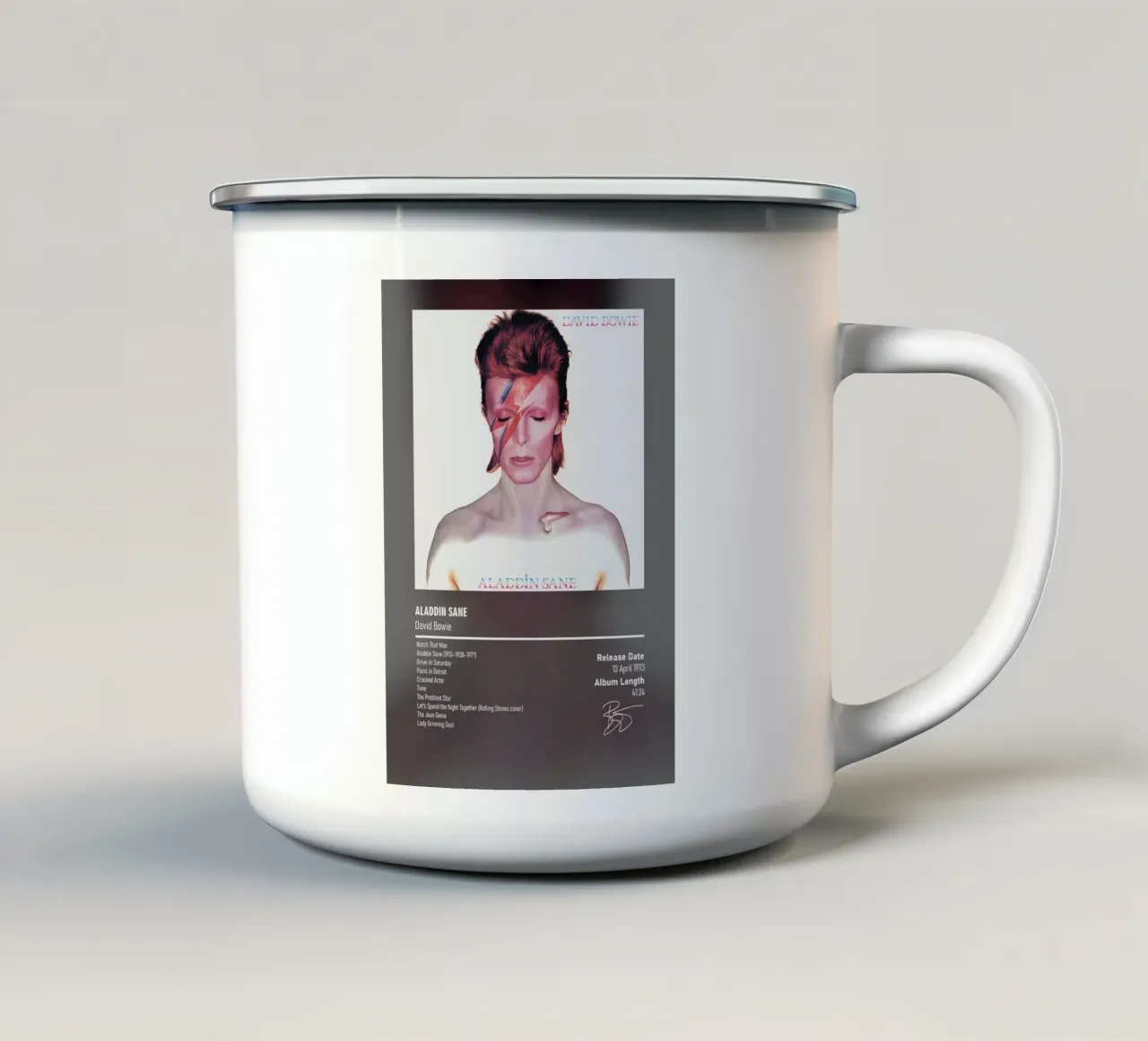 Aladdin Sane By David Bowie tazza in smalto da DGUnder