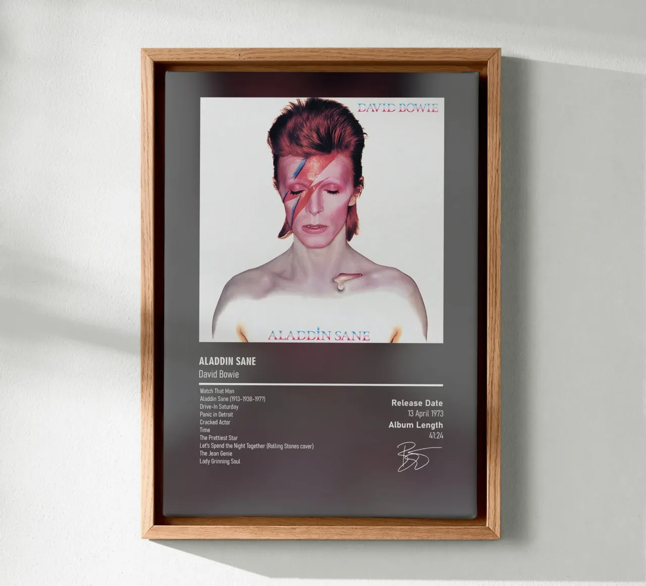 Aladdin Sane By David Bowie tela con Cornice a cassetta da DGUnder