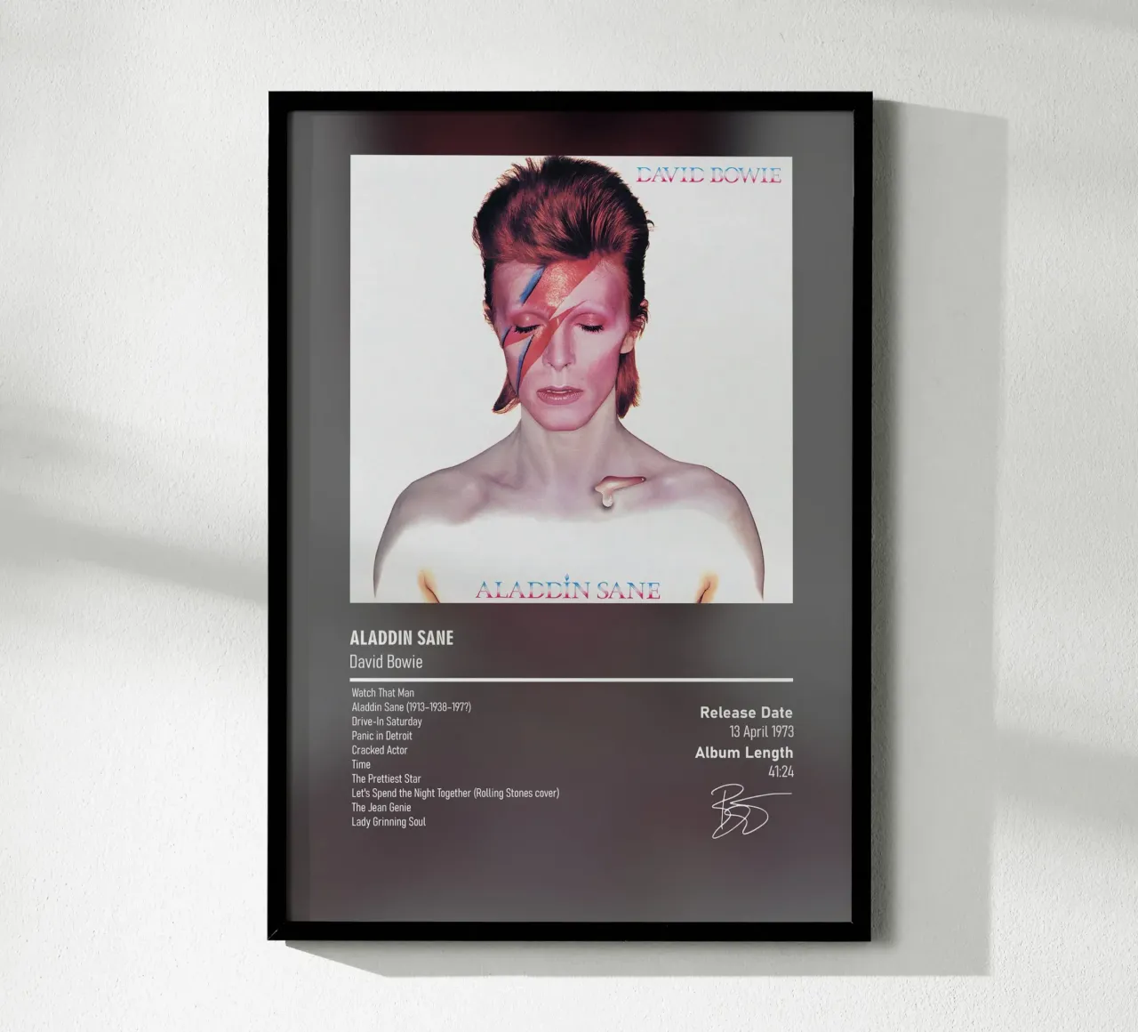 Aladdin Sane By David Bowie carta hahnemühle da DGUnder
