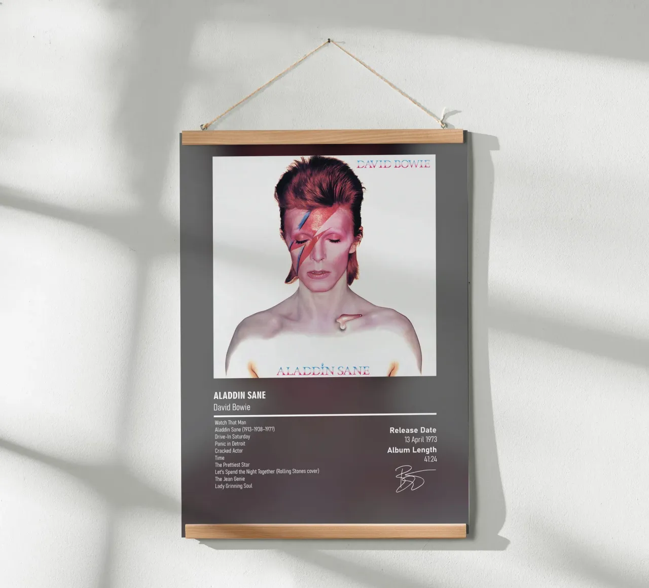 Aladdin Sane By David Bowie carta hahnemühle da DGUnder