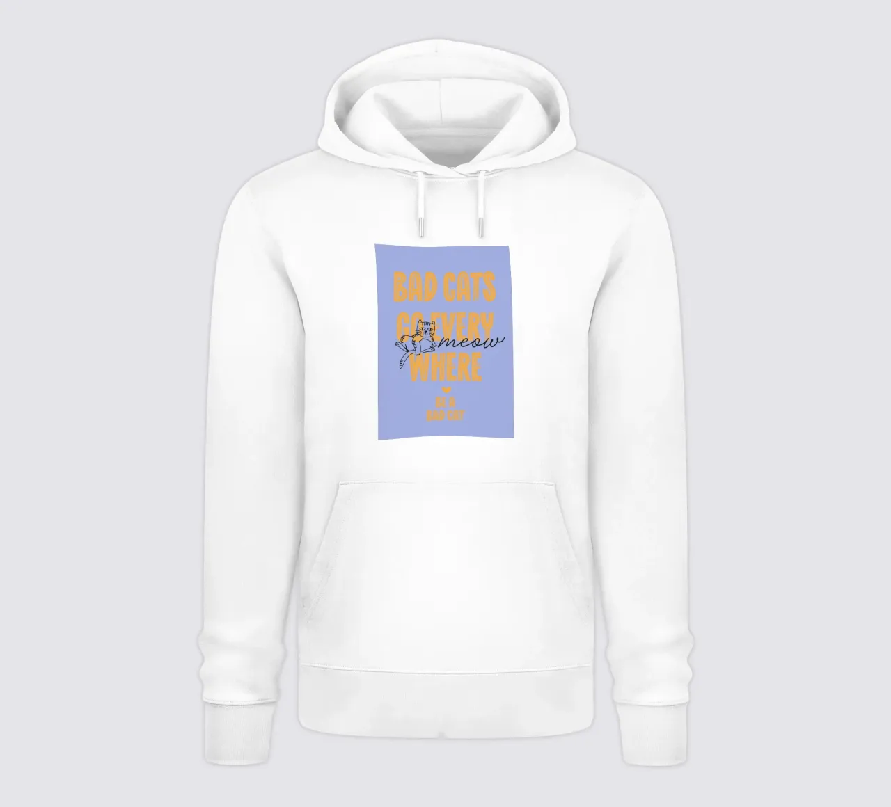 Bad cats go everywhere felpa con cappuccio da Fraysein Design