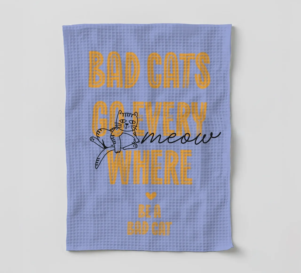 Bad cats go everywhere canovaccio da cucina da Fraysein Design