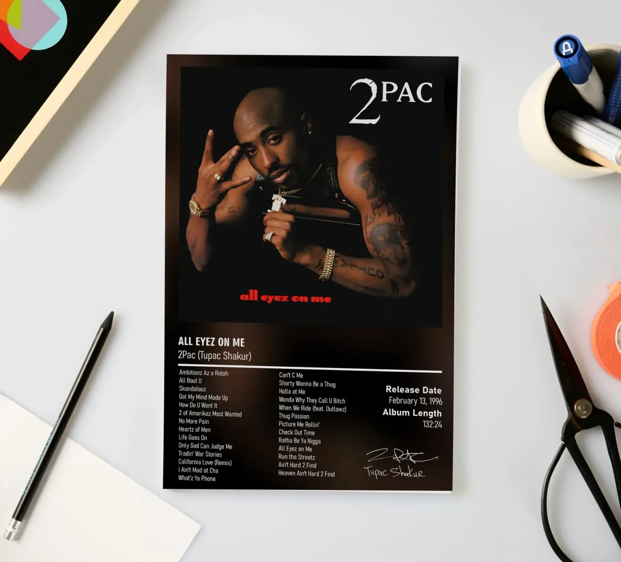 All Eyez on Me By 2Pac Tupac Shakur notebook by DGUnder