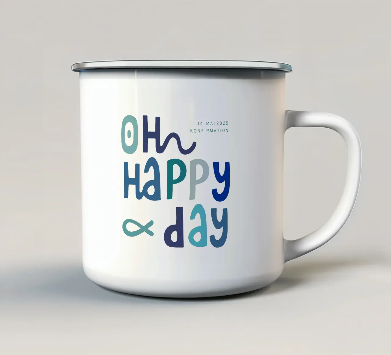 Oh happy day tazza in smalto da Kartenliebe