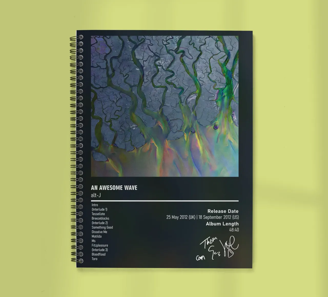 An Awesome Wave By alt-J spiral notebook by DGUnder